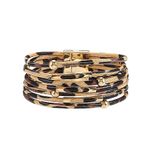 Long tiantian Leather Wrap Bracelets for Women Boho Leopard Multi-Layer Cuff Bracelet Jewelry Casual Handmade Bracelet Charm Boho Multilayer Gorgeous Bracelets wristbands, alloy