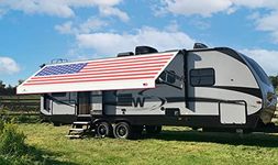 Tentproinc RV Awning Fabric Replacement 18'3''(Fit for 19' Awning) Camper Trailer Awning Fabric Super Heavy Vinyl Coated Polyester -USA Flag (Custom Look) Innovated 5 Years Weathering