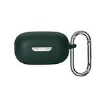 kwmobile Silicone Cover Compatible with JBL Live Pro 2 TWS - Case Cover Stick-On Skin with Clip - Dark Green