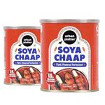 Urban Platter SOYA Chaap in Brine, 800g (Pack of 2)(Canned | Chunks on Stick | Drained Weight - 500g, Rich in Plant Protein| Soy Chap)