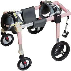 Adjustable Dog Wheelchair for Back & Front Legs, All Aluminum Lightweight Mobility Cart, All-Terrain Pet Wheelchair for Paralysis, Arthritis, Injury Recovery Medium Large Dogs(Small)