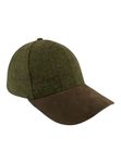 JACK PYKE Lowland Green Tweed & Brown Peak Baseball Cap Green