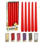 BOLSIUS Tapered Dinner Candles , "Red box 10", 103600352241