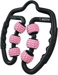 MZDXJ Upgraded Fit Roller Pro, 6-Wheel Fascia Muscle Roller,Massage Roller for Deep Tissue Massage, Muscle Soreness Relief, Thigh, Calf, Arm, Shoulder Cellulite Reduction(Black-Pink)