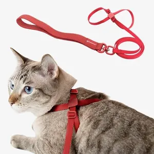 BuddyArmor Cat Harness and Leash 2-in-1, Escape Proof Anti-Chocking Harness Adjustable Lighweight Leash for Walking Outoor Training for Kitten Small Large Cats Puppy, US IDA Bronze Award (Vivid Red)