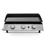 Dellonda 3 Burner Portable Gas Plancha 7.5kW BBQ Griddle, Stainless Steel - DG22