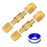 Breezliy 2PCS Soild Brass Air Reusable Hose Splicer for 1/4-Inch ID Hose,Flexeel Hose Air Hose Repair Fitting