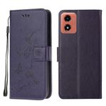 Wuhaizher Motorola E14 Case Motorola G24/G04 Cover Shockproof Leather Wallet Book Flip Folio Magnetic Stand View Case for Moto E14/G04/G24 Phone Cases Shockproof Cover Lotus Pattern, Purple