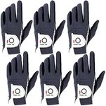 FINGER TEN Golf Gloves Men Right Left Handed Golfer Mens Glove RainGrip Hot Wet Weather Value 6 Pack, All Weather in Grey Small (Grey, Small, Left)