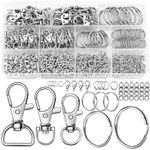 JOISHOP 275pcs Keyring Clip with Key Rings, Metal Lanyard Keychain Clip Hooks Swivel Lobster Clasp Keyring with Split Key Ring Hoop for Keys Bags Jewellery Making Hanging Crafts