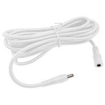 iSmartView Universal 20ft 6 Meters Power Extension Cable, DC Plug 12V 24V Power Adapter Extension Cable, 2.1mm x 5.5mm Male to Female, 20AWG Cord for Surveillance Camera, Monitor, LED (White)