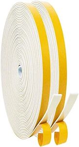 Adhesive Weather Stripping Foam Tape, 6mm(B) x 1.5mm(D)/20m Draught Excluder Foam Strip Tape Seal Self Adhesive for Door Window Against Cold Draught/Anti-Collision/Soundproof/Waterproof/Dustproof
