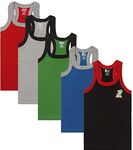 Lux Cozi Sleeveless Assorted Cotton Regular Fit Vest For Kids Boys Pack Of 5 (Assorted_Rn_70), 18-24 Month