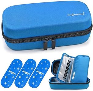 YOUSHARES Insulin Pen Case Medicine Cool Bag with 3PCS Nylon Ice Packs - Insulin Cooler Diabetic Kit Bag for Diabetic Supplies (Blue)