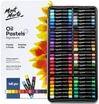 Mont Marte Oil Pastels in Tin Box Signature 48pc, 48 Assorted Colors, Vibrant Oil Pastel Set, Great Blending and Layering, Comes in Storage Case, Ideal for Art, Craft, Coloring and Sketching