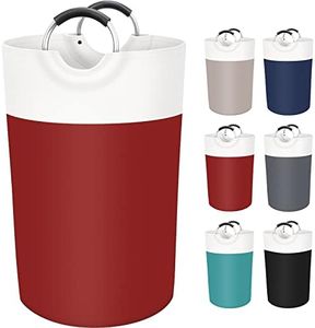 BlissTotes Laundry Basket, Laundry Hamper, Collapsible Laundry Baskets, Dirty Clothes Hamper, Waterproof Laundry Basket with Foam Protected Aluminum Handles for College Dorm, Family 115L (Red)