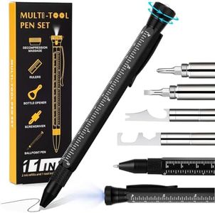 Gifts for Men, 12 in 1 Multitool Pen with Stress Relief Accessory, Flashlight Pen Bottle/Box Opener Hook Remover Lightweight Wrench, Cool Gadgets Tools for Dad, Husband, Grandpa, Unique Birthday Gifts