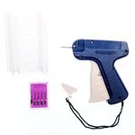 JZK Blue Clothes Tagging Gun Tag Attacher Gun with Safety Cap + 5 Backup Steel Needle + 1000 Pieces 50mm tag Gun barbs White Kimble barbs for Price Labels Tags for Clothes Socks