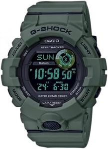 Casio Herren Quartz Armbanduhr, 43.00mm GehäusegröÃŸe mit LCD digital Zifferblatt und khakifarben Rubber Strap Armband GBD-800UC-3ER