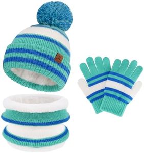 FZ FANTASTIC ZONE Kids Toddler Winter Hats Gloves Neck Scarf Warm Set 2-7