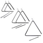 A-Star Traditional Metal Musical Triangle with Metal Beater - Mixed Pack of 5