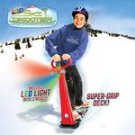 Geospace Original LED Ski Skooter: Fold-up Snowboard Kick-Scooter for Use on Snow, Assorted Colors (Red, Green or Blue)