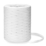 KINGLAKE 200m Raffia Ribbon for Gift Wrapping, Paper White Ribbon, Raffia Yarn Paper String Twine for Crafting, Christmas Decorations, Wedding, Packing, Florist Tying, Crocheting, Gardening