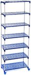 YMRR® Portable & Adjustable 7 Tier Multipurpose Rack with Wheels for Shoes and Clothes, Books, Toys | Shoe Shelf Storage Organizer, 7 Racks, Blue, Plastic