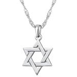 925 Sterling Silver Jewish Star of David Necklace with Singapore Chain 18" - Interlocking Magen David Pendant - Handmade Jewelry for Men Women - Estrella de David - Ancient Religious Judaica Amulet