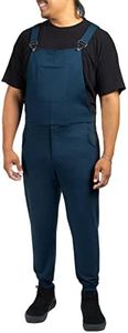 Swoveralls Unisex Sweatpant Overalls – Relaxed Fit Bib Overall | Jogger Cuff, Zipper Fly, 6 Pockets- X-Large Navy