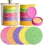BS-MALL Gentle Exfoliating Facial Sponges - 100-count Reusable Cotton Pads For Face Cleansing, Makeup Removal &Spa Skincare, Soft Face Removing Dead Skin Daily Use with Travel Case