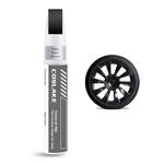 COSLAKE Rim Touch Up Paint(Matte Black) for Tesla Model Y 20'' Induction Wheel, Curb Rash Repair Rim Scratch Repair with Masking Tape & Sandpaper