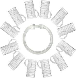 Kutesna 144 PCS Clear Plastic Shower Curtain Rings, O-Ring Shower Curtain Hooks, Shower Hooks for Bathroom Rods,Decorative Curtain Hooks with Smooth Glide, No Tools Installation & Rust-Proof Design