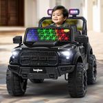 Baybee Bronco Battery Operated Jeep for Kids, Ride on Toy Kid Car with RGB Windshield Light & Music | Electric Jeep Battery Car | Baby Big Cars for Kids to Drive 3 to 8 Years (Bronco Black)