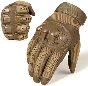WTACTFUL Touch Screen Tactical Gloves for Men Airsoft Paintball Gear Motorcycle MTB Bike Cycling Cross-Country Motorbike ATV Hunting Hiking Riding Driving Work Outdoor Full Finger Gloves L Brown