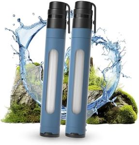 Water Filtration System with Transparent Window,Water Filter strow Survival for Outdoor & Camping Supplies | Ultralight,Portable,and Durable Emergency Water Purifier(2pc)