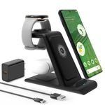 HATALKIN Wireless Charger for Google Pixel Watch 1 Only,3 in 1 Wireless Charging Stand Station with Adapter for Pixel 8/7/6 (pro)/7a/5/4,Pixel Buds Pro,(Not for Pixel Watch 2)