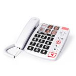 SWISSVOICE - Xtra 1110 - Corded Telephone - Large Keys - 6 Memory Keys With Photo - Extra Loud Ringtones - Illuminated Ringer Indicator - Audio Boost - Hearing Aid Compatible - White