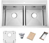 Yutong 31 Inch Top-Mount/Drop in Workstation SS304 Stainless Steel Double Bowl Stainless Steel Kitchen Sink with Accessories