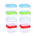 ARSUK 8 Pack 4 Ounces - Food Storage Containers, Small Kitchen Containers Freezer and Meal Prep, Snack Pots with Lids, Oven Microwave & Dishwasher Safe, BPA Free Plastic Food Container (8 x 120ml)