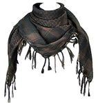 Premium Shemagh Head Neck Scarf - Dark Brown/Black