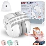 Kathuzz Baby Ear Muffs with 25dB NRR Noise Cancellation Ear Muffs for Baby Ear Protector for Flight Sleep Travel 0-36 Month Baby Noise Cancelling Ear Muffs Adjustable Headband Infant Babies Headphones