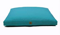 FelizMax Zabuton Meditation Mat 36"×28"×2" Luxurious Cotton Zabuton Mat for Kneeling and Sitting Support Large Floor Pillow for Zafu/Bench Organic Cotton Meditation Cushion Washable Cover (Cyan Blue)