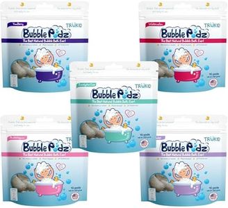 TruKid Bubble Podz Bubble Bath Bundle for Baby & Kids, Gentle Refreshing Bath Bomb for Sensitive Skin, pH Balance 7 for Eye Sensitivity, Natural Moisturizers and Ingredients, Five SCENTS