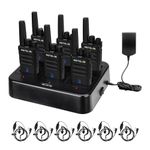 Retevis RT668 Walkie Talkie, PMR446 Professional 2 Way Radio, Walkie Talkies for School, Restaurant, Security (Black, 6Pcs) (With hidden screen)