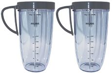 Blendin 2 Pack 32 Ounce Huge Cup Jar with Handled Lip Ring, Compatible with Nutribullet 600W 900W Blender Juicer