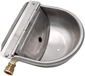MUALROUS Cattle Drinker Waterer Trough Stainless Steel Automatic Drinking Bowl with Float Valve for Dog Horse Cattle Goat Sheep