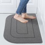 Kitchen Rugs and Mats, Non Skid Machine Washable Soft Kitchen Mats for Floor Kitchen Runner Rug Absorbent Resist Dirt Comfort Standing Mat Made of 100% Polypropylene Strip TPR Backing (Gray, 18"x27")