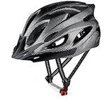 RaMokey Cycle Helmet, Lightweight Bicycle Helmet, Adjustable Mountain & Road Bike Helmets for Adults, 18 Vents with Adjustable Strap & Detachable Visor for Mens Womens (Sizes 58-62cm) (Black)