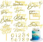 Jspupifip 22 PCS Gold Birthday Cake